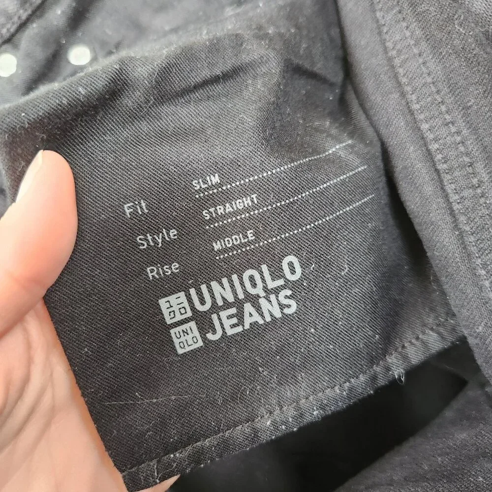 Uniqlo Men's Jeans Black Straight Leg Pants Classic Denim Size 34x34